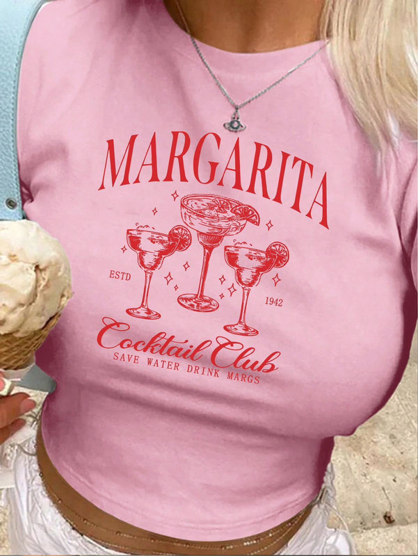 Crop top margarita rosa talla M