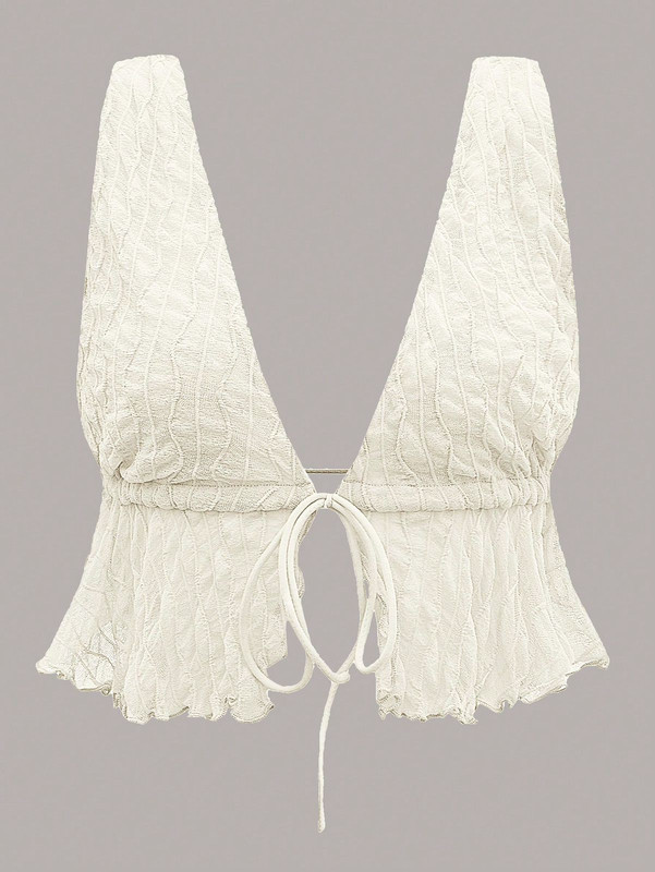 Top con espalda descubierta beige talla S/M