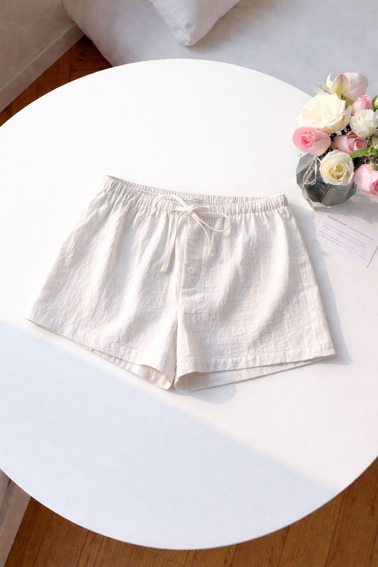 [BAMBI-000073] Short tela lino blanco talla M