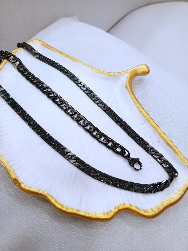 Juego de acero cadena + esclava negra 