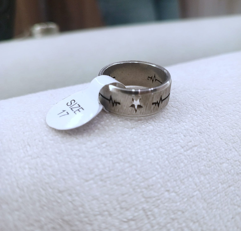 Anillo plateado con pálpitos y corazón talla 17