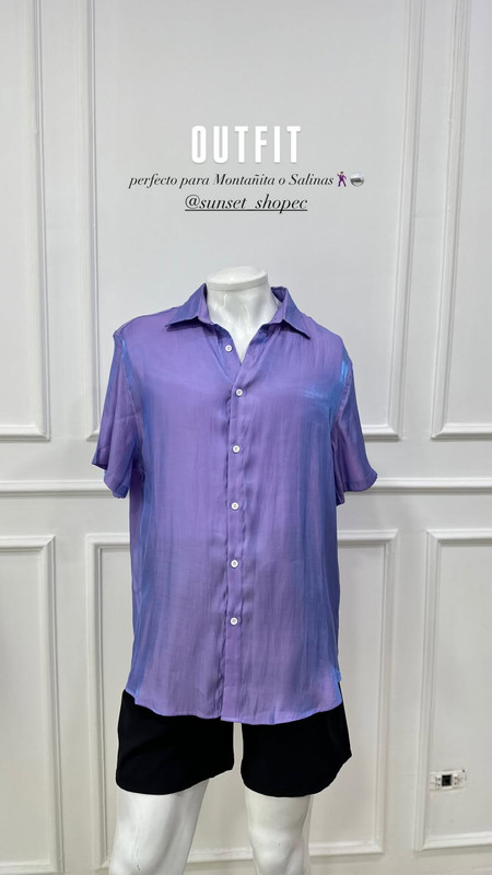 Camisa de hombre de vestir lila talla XL
