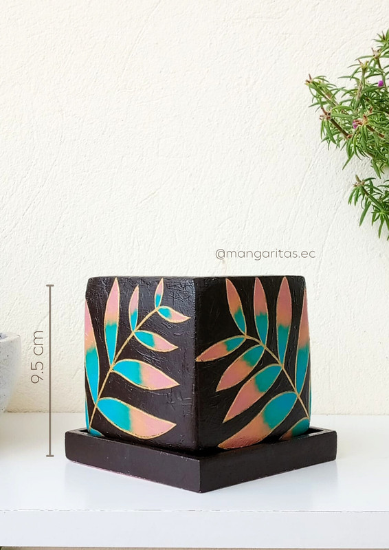 Maceta cafe/hojas (2p) MCH-13