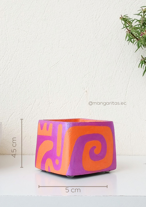 Maceta mini cuadrada fucc/naranj MCFN-20