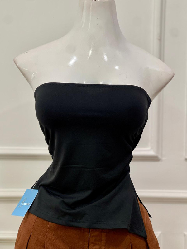 Top straplee color negro talla S,M