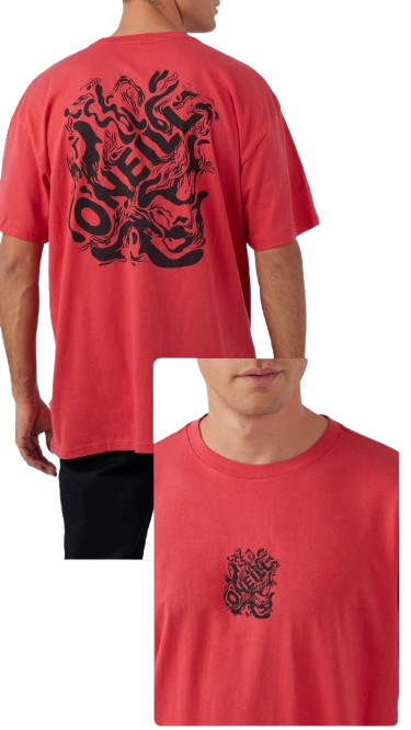 CAMISETA ONEILL ROJA LOGO CENTRO NEGRO TALLA M