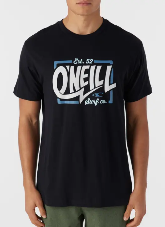 CAMISETA ONEILL NEGRA LOGO LETRAS TALLA M