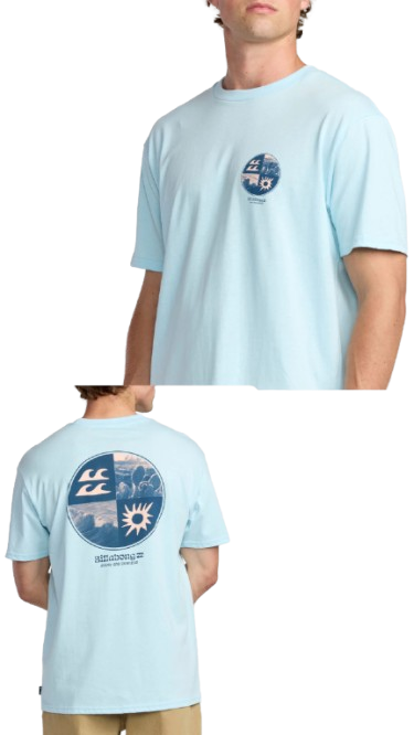CAMISETA BILLABONG CELESTE LOGO AZUL SOL TALLA L