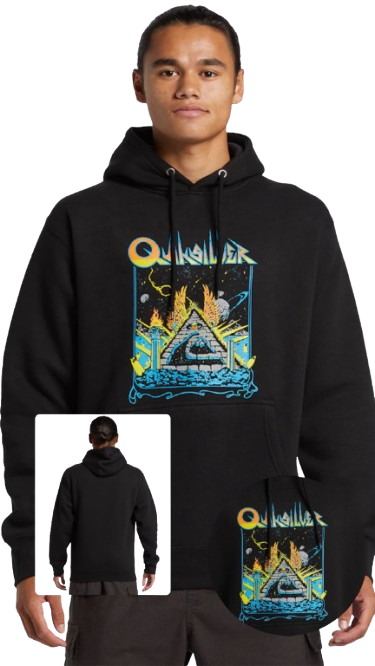 HODDIE QUIKSILVER NEGRO LOGO PIRÁMIDE TALLA S