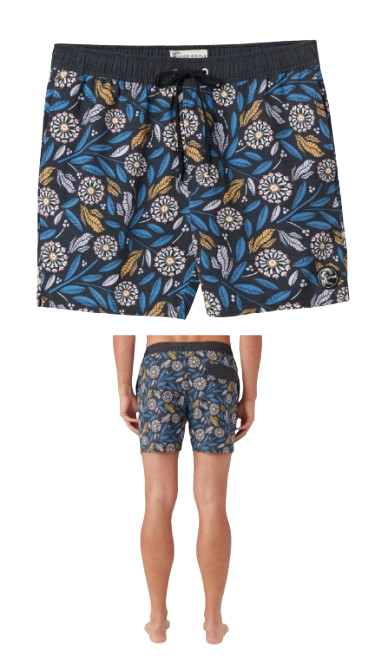 SHORTS ONEILL AZUL ESTAMPADO FLORES TALLA L