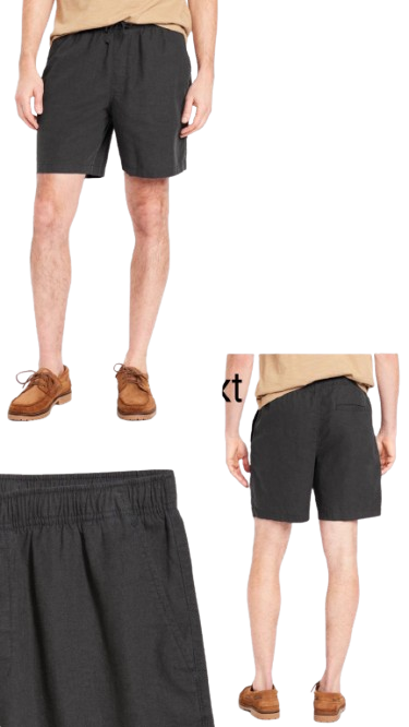 SHORTS OLD NAVY NEGRA LINO TALLA S