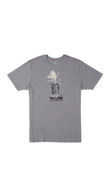 CAMISETA RVCA GRIS LOGO PALMERA TALLA S