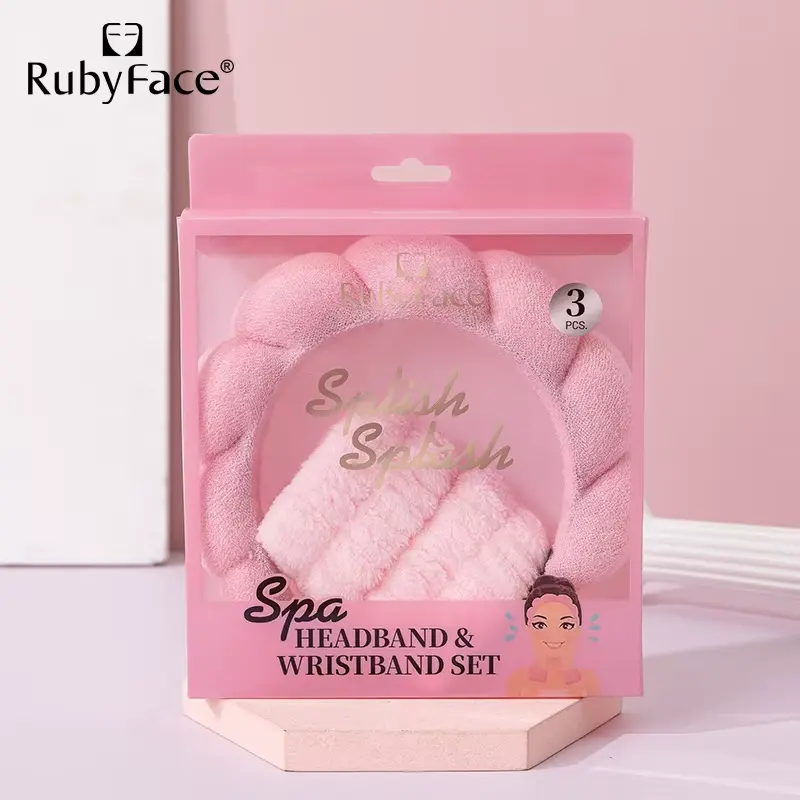 SPA SET X2 DIADEMA Y MUÑEQUERAS ROSA