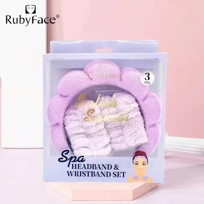 SPA SET X2 DIADEMA Y MUÑEQUERAS MORADA