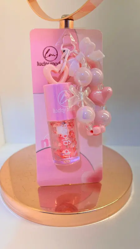 LUCKY MODEL LIP GLOSS CON LLAVERO PALO ROSA