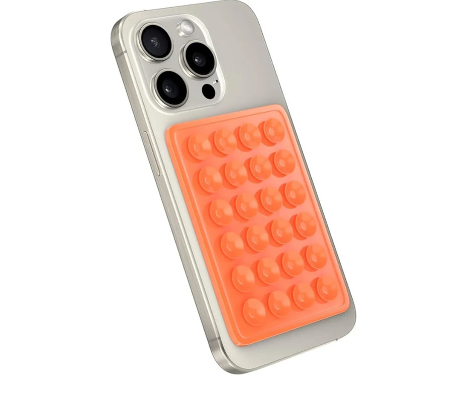 Soporte de ventosa para el celular color naranja