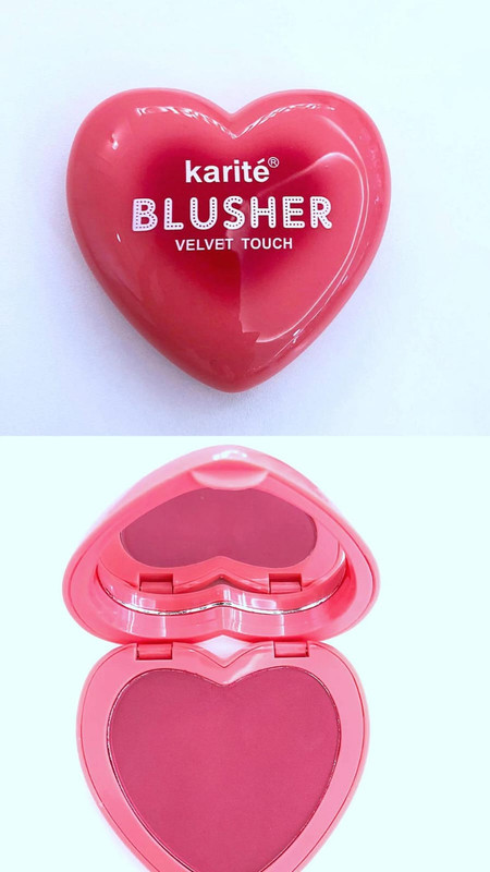 Rubor en polvo + espejo Velvet Marca Karite Tono 03 rosa