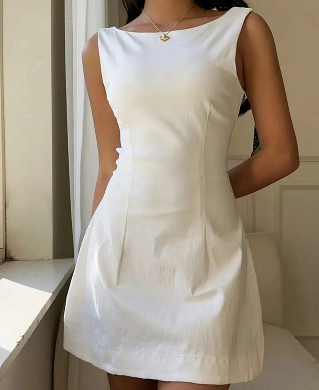 vestido blanco sin mangas L