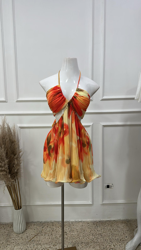 vestido hada en tonos naranja M