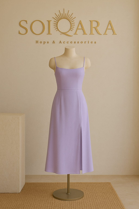 vestido lila largo de tiras S