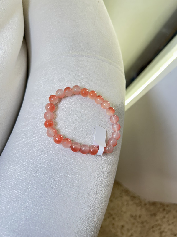 PULSERA DE PIEDRA TONOS NARANJA/ROJO