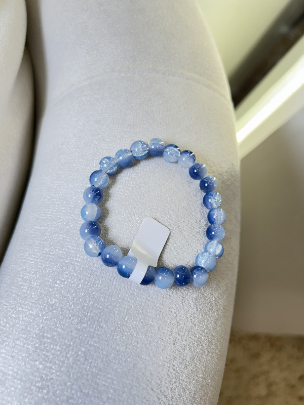 PULSERA DE PIEDRA MARMOLEADA AZUL 