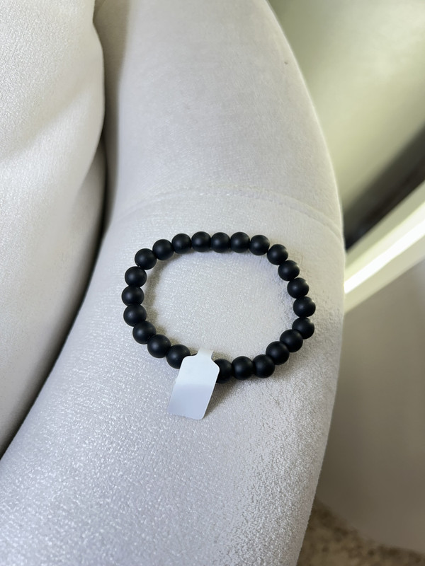 PULSERA DE PIEDRA NEGRA MATTE 