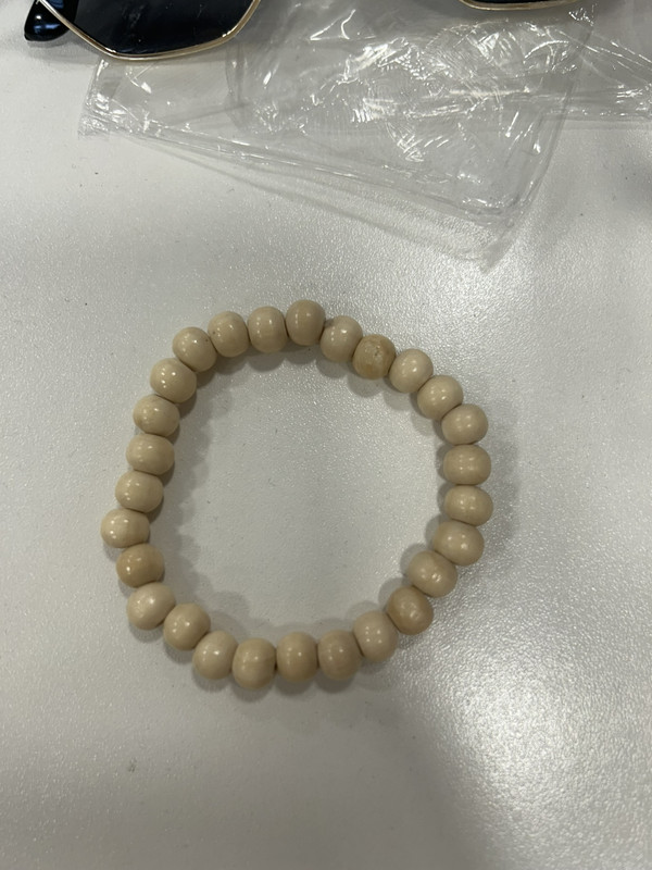 PULSERA DE MADERA BEIGE 