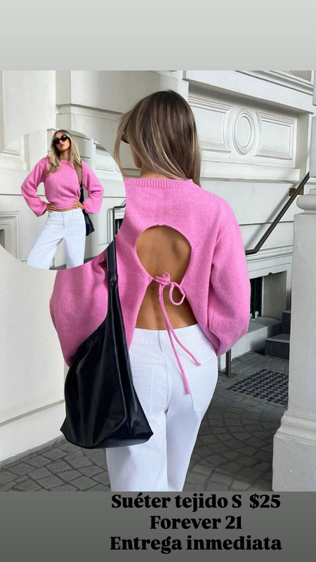 sueter de lana rosado (forever 21)