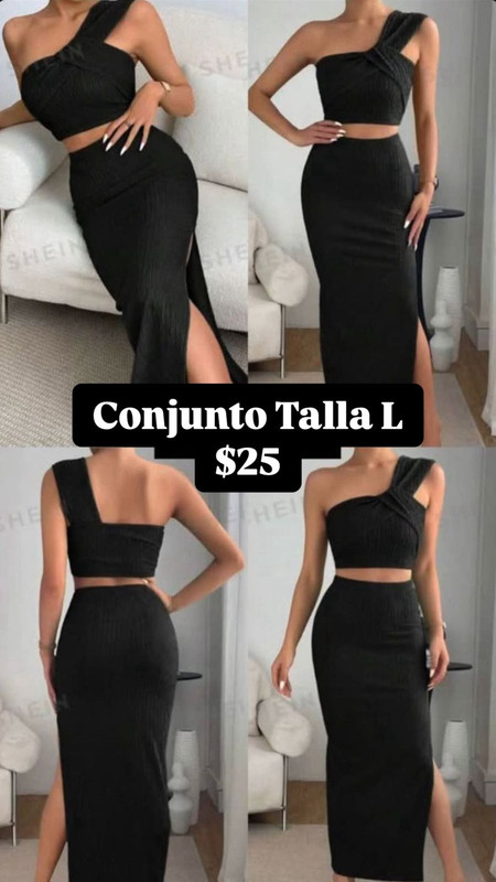 conjunto negro de falda+ top