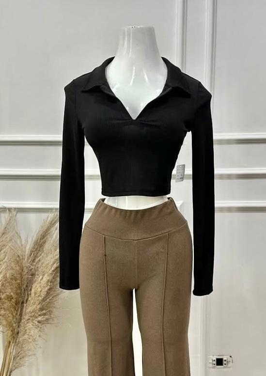 Buzito manga larga negro Talla S