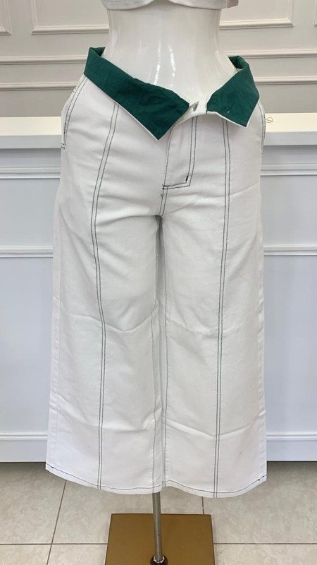Jean Blanco con filo verde Talla S