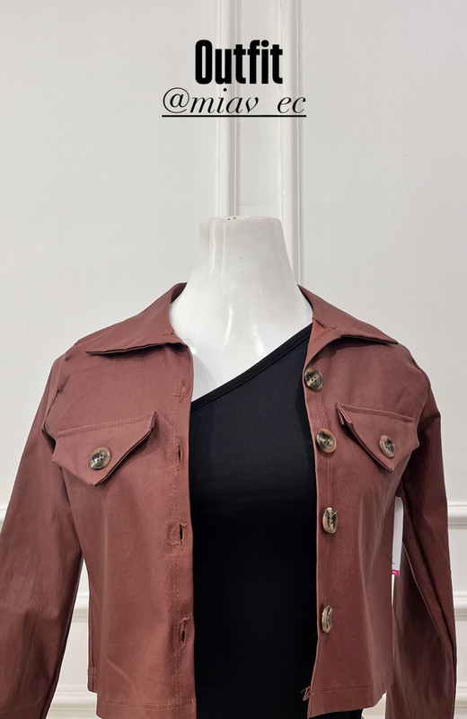 chaqueta cuerina caramelo con botones 1-12