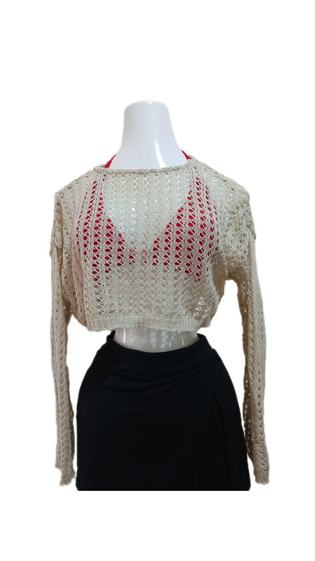 Buzo de hilo, color beis, blanco, morado, Talla S/L, Tejido de hilo Cod 108BT