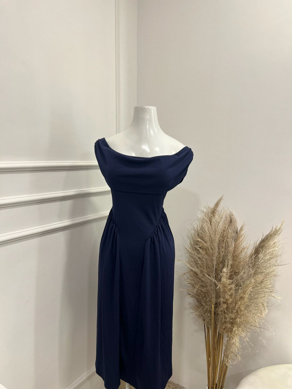 [BAMBI-000046] Vestido largo azul marino straplee talla L/XL BAM19