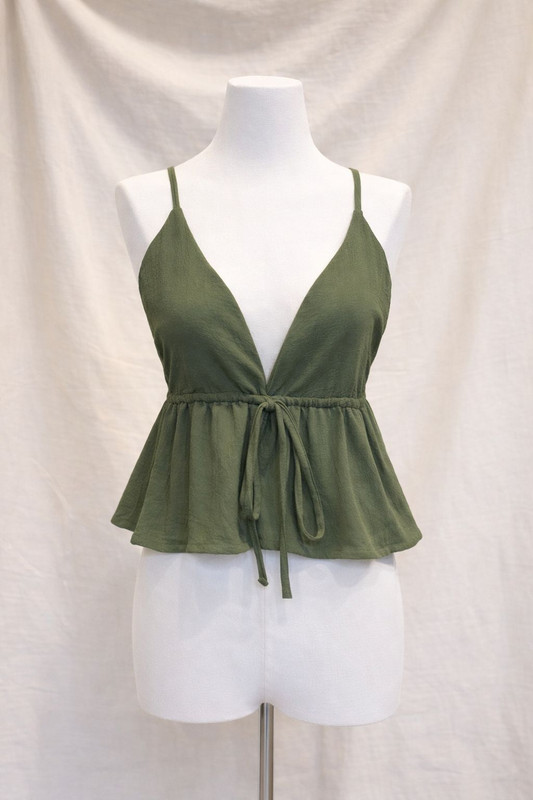[BAMBI-000051] Blusa peplum tirante verde militar standard BAM2627