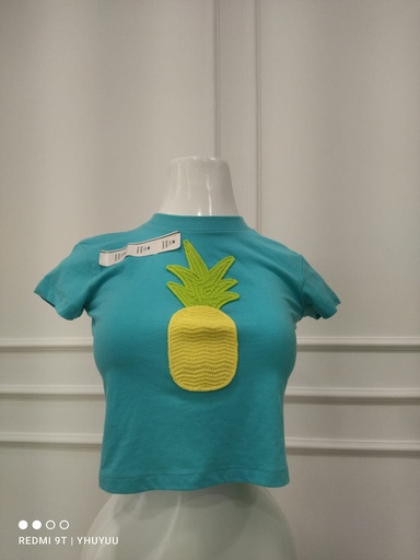 [EL PODER DEL 90-60-90-000024] BLUZAS NIÑAS CELESTE LOGO PIÑA 969BPIÑA
