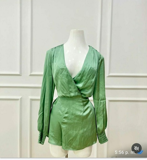 [EL PODER DEL 90-60-90-000025] JUMPER VERDE/CLARO DESCOTES SATIN (S) 969SANTIN-S