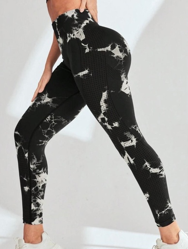 [YELLOW STORE-000030] LEGGINS MARMOLEADO GRIS PUSH UP TALLA S YE-030