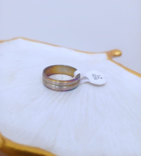 [MIRSTREEL-000029] Anillo Tornasol con rayas plateadas talla 21 