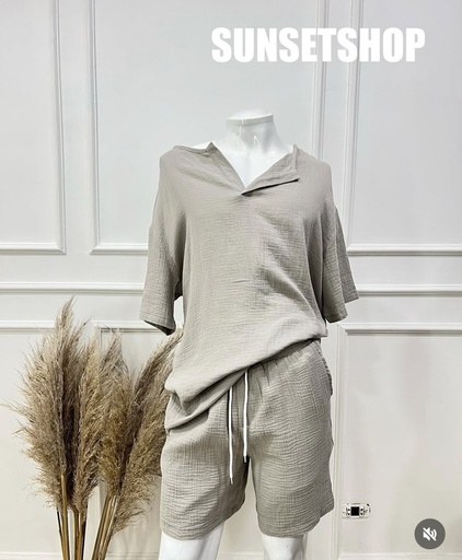 [SUNSET SHOP-000008] Conjunto de hombre playero beige talla XL