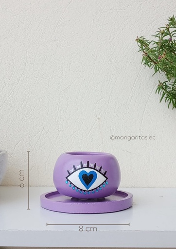 [MANGARITAS-000017] Maceta mini ojo lila MOL-17