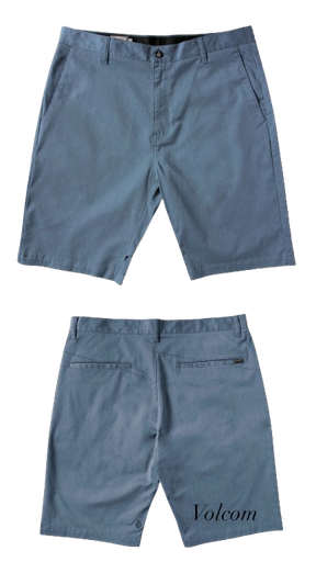[BAZAR USA-000026] SHORTS VOLCOM AZUL LLANA BOTÓN TALLA 28