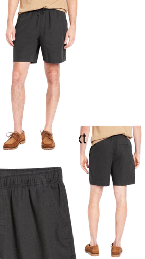 [BAZAR USA-000039] SHORTS OLD NAVY NEGRA LINO TALLA S