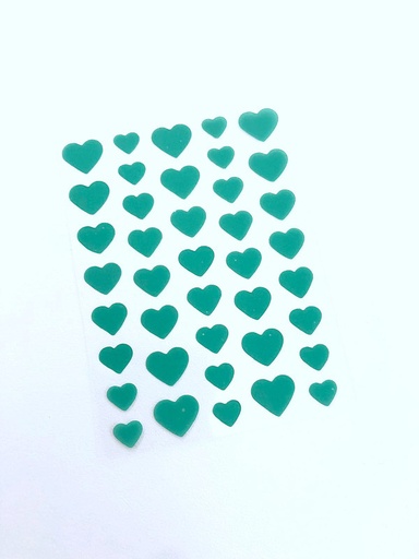 [UNIVERSE PIINK-000043] Parches 40 unidades corazon color verde 
