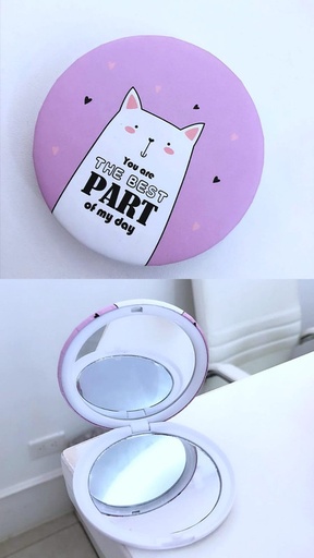 [UNIVERSE PIINK-000049] Espejo pequeño doble redondo (esjepo normal y espejo zoom)