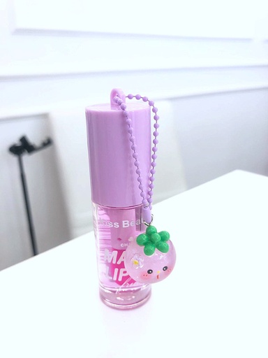 [UNIVERSE PIINK-000108] Lip oil Magic con llavero Marca Kiss Beauty Tono uva 