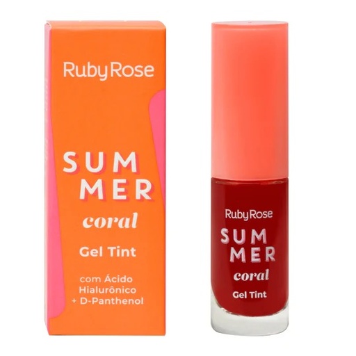 [UNIVERSE PIINK-000136] Tinta de labios Marca Ruby Rose tono Summer Coral  (con Acido Hialuronico y D-Panthenol)