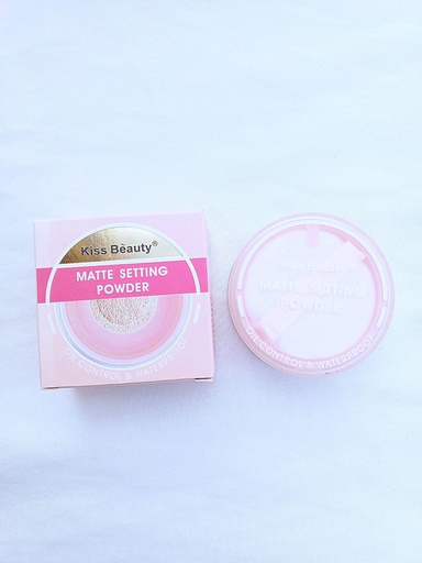 [UNIVERSE PIINK-000187] Polvo Suelto Matte Setting Powner Marca Kiss Beauty (Incluye esponja)