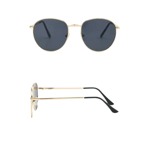 [MEN VIBES-000021] GAFAS DE SOL DE METAL FILO DORADO REDONDAS 